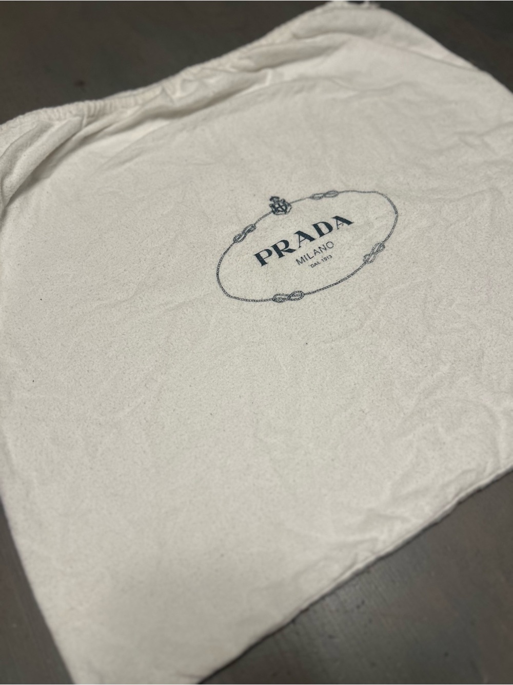Prada large dustbag either drawstring